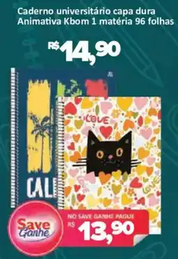 Supermercados Savegnago Caderno universitário capa dura oferta