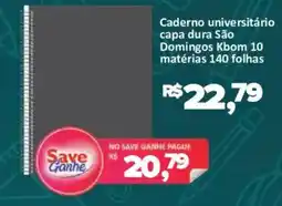 Supermercados Savegnago Caderno universitário capa dura oferta