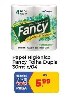 Tonin Superatacado Fancy - papel higiênico folha dupla 30mt c/04 oferta