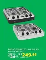 DB Supermercados Esmaltec - fogao laguna 4q preto/branco oferta