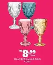 DB Supermercados Diamond - taca vidro 340ml cores oferta