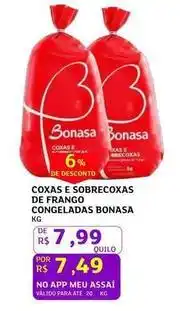 Assaí Atacadista Bonasa - coxas e sobrecoxas de frango congeladas oferta