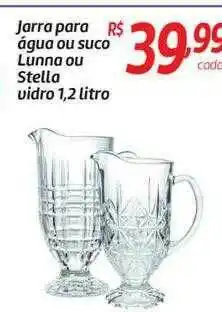 Comper Jarra Para água Ou Suco Lunna Ou Stella Vidro oferta
