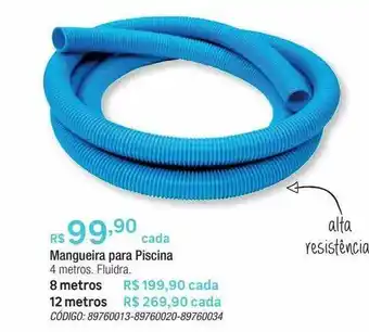 Mangueira Para Piscina 4 Metros Fluidra 8 Metros 12 Metros