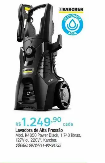 Leroy Merlin Lavadora De Alta Pressão Mod. K4850 Power Black 1.740 Libras 127v Ou 220v Karcher oferta
