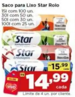 Rede Vivo Saco para Lixo Star Rolo oferta