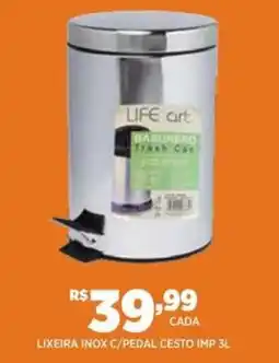 DB Supermercados Lixeira inox c/pedal cesto imp 3l oferta