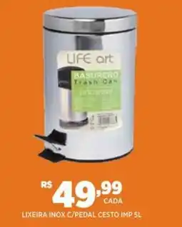 DB Supermercados Lixeira inox c/pedal cesto imp 5l oferta