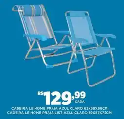 DB Supermercados Cadeira le home praia azul claro oferta