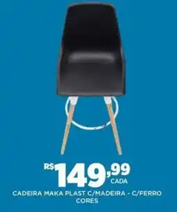 DB Supermercados cadeira maka plast c/madeira - c/ferro cores oferta