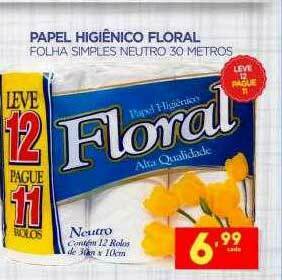 Novo Mix Papel Higiênico Floral oferta