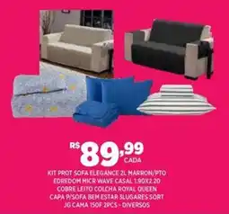 DB Supermercados kit prot sofa elegance 2l marron/p/to oferta