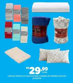 DB Supermercados Lençol/manta/jg toalha/capa cadeira/jg fronha/colcha diversos oferta
