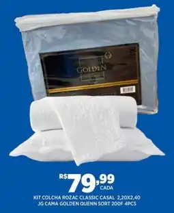 DB Supermercados Kit colcha rozac classic casal oferta
