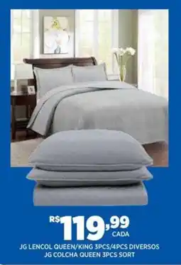 DB Supermercados Jg lencol queen/king 3pcs/4pcs diversos oferta