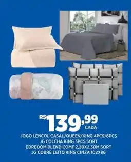 DB Supermercados Jogo lençol casal/queen/king 4pcs/6pcs oferta