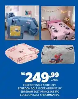 DB Supermercados Edredom solt stitch 1pc edredom solt mickey/minnie 1pc edredom solt princesas 1pc edredom solt spiderman 1pc oferta