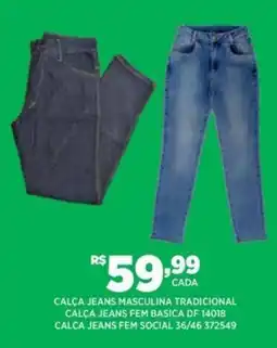 DB Supermercados Calça jeans masculina tradicional oferta