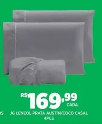 DB Supermercados Jg lençol prata austin/coco casal oferta