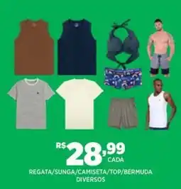 DB Supermercados regata/sunga/camiseta/top/bermuda diversos oferta