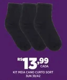 DB Supermercados Kit meia cano curto sort oferta
