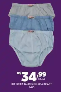 DB Supermercados Kit cueca tauros c/3 lisa infant oferta