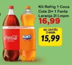 Chama Supermercados Kit Refrig Coca Cola 2l+ 1 Fanta Laranja 2l oferta