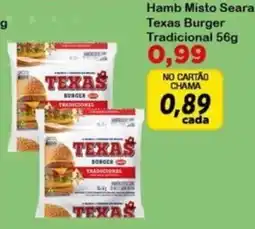 Chama Supermercados Texas burger tradicional oferta