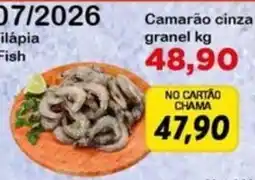 Chama Supermercados Camarão cinza oferta