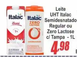 Serrano Supermercado Leite uht italac semidesnatado regular ou zero lactose oferta