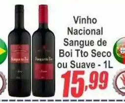 Serrano Supermercado Vinho Nacional Sangue de Boi Tto Seco ou Suave oferta