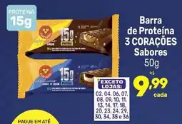Supermercados Jau Serve Barra de Proteína 3 Corações oferta