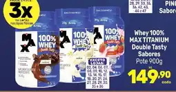 Supermercados Jau Serve Whey 100% max titanium double tasty sabores oferta