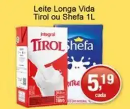 Supermercados Rod e Raf Leite Longa Vida Tirol ou Shefa 1L oferta