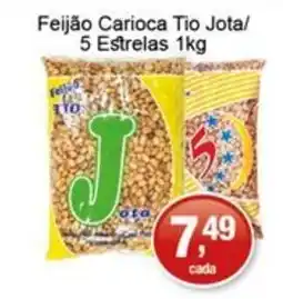 Supermercados Rod e Raf Feijão Carioca Tio Jota/ 5 Estrelas oferta