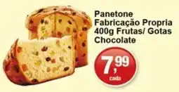 Supermercados Rod e Raf Panetone Fabricação Propria Frutas/ Gotas Chocolate oferta
