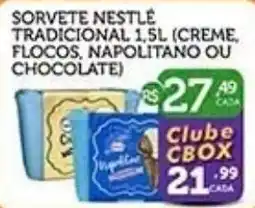 CenterBox Sorvete Nestlé tradicional (creme, flocos, napolitanO ou chocolate) oferta