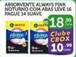 CenterBox absorvente always pink noturno com abas oferta