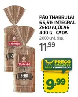 Cooper pão thabruilai 65,5% integral zero açúcar oferta