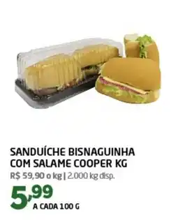Cooper Sanduíche bisnaguinha com salame cooper kg oferta