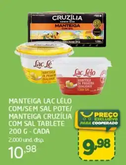 Cooper Manteiga lac lelo com/sem sal pote/ manteiga cruzília com sal tablete oferta