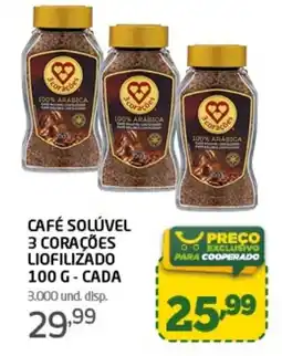 Cooper Café solúvel 3 corações liofilizado oferta