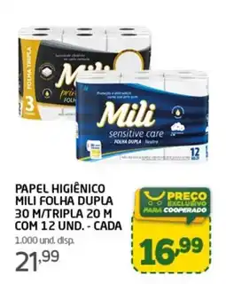 Cooper papel higiênico mili folha dupla oferta