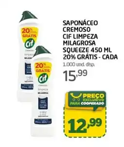 Cooper Saponáceo cremoso cif limpeza milagrosa oferta