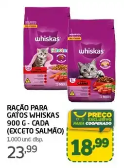 Cooper Ração para gatos whiskas 900 g - cada (exceto salmão) oferta
