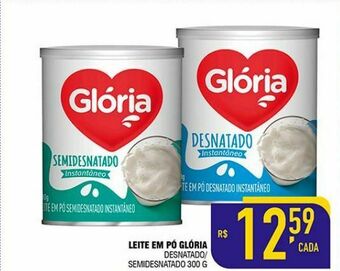 Mercantil Rodrigues Leite em pó glória desnatado/semidesnatado 300g oferta