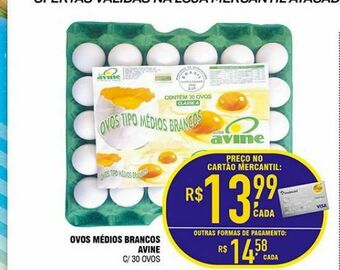 Mercantil Rodrigues Ovos medios brancos avine c/30 ovos oferta