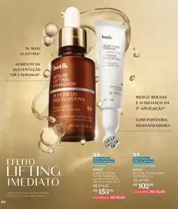 O Boticário Botik sérum facial firmador lifting peptideos pró elastina, oferta