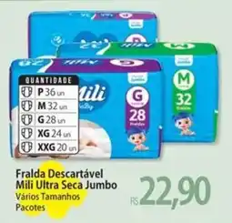 Atacadão Fralda Descartável Mili Ultra Seca Jumbo oferta