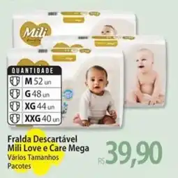 Atacadão Fralda Descartável Mili Love e Care Mega oferta